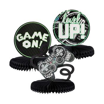 商品Blue Panda | 3 Pack Video Game Birthday Party Table Decorations for Kids, Honeycomb Decorations in 3 Designs,商家Macy's,价格¥64图片
