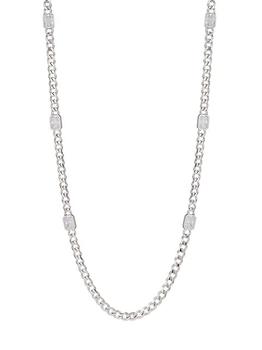 商品Complement Rhodium-Plated Emerald-Cut Cubic Zirconia Long Curb Chain Necklace图片