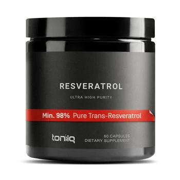 Toniiq | Toniiq Ultra High Purity Resveratrol Capsules - 98% Trans-Resveratrol - Highly Purified and Bioavailable - 60 Caps Reservatrol Supplement,商家Amazon US editor's selection,价格¥175