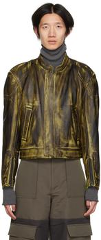 Acne Studios | Yellow Lawondo Moto Leather Jacket商品图片,