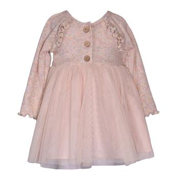 商品Bonnie Baby | Baby Girls Long Sleeved Mock Henley Pullover Dress with Tulle Skirt,商家Macy's,价格¥415图片