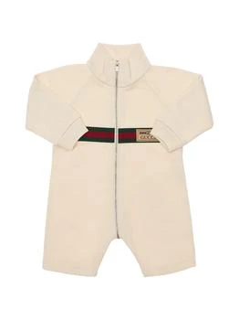 Gucci | Web Detail Cotton Sweatshirt Romper 独家减免邮费