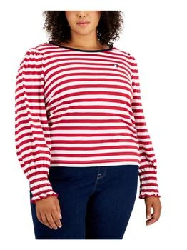 推荐Womens Striped Smocked T-Shirt商品