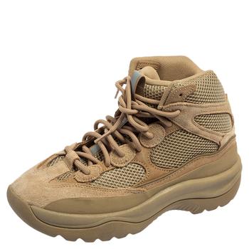 YEEZY, [二手商品] YEEZY | Yeezy x Addidas Brown Mesh and Suede Taupe Season 7 Desert Sneakers Size 40商品图片 8.7折, 满1件减$100, 满减