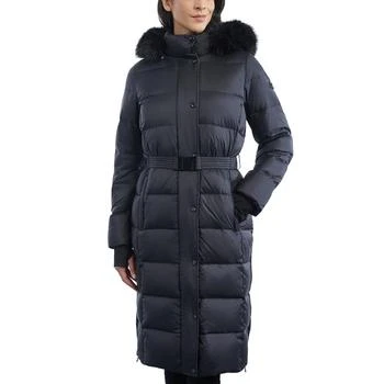 推荐Women's Shine Belted Faux-Fur-Trim Hooded Puffer Coat商品