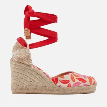 CASTAÑER | CASTAÑER X DIANE VON FURSTENBERG WOMEN’S CHIARA CANVAS WEDGE ESPADRILLES,商家Allsole,价格¥741