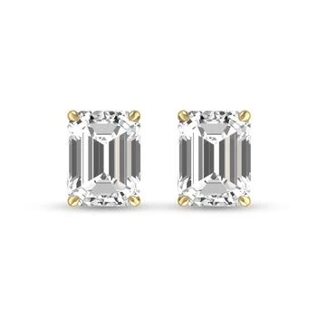 SSELECTS | Lab Grown 1 Carat Emerald Cut Solitaire Diamond Earrings In 14k Yellow Gold,商家Premium Outlets,价格¥11045
