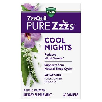 商品Cool Nights, Night Sweats Reducing, Melatonin Sleep Aid图片