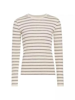 Vince | Striped Cotton-Blend Crewneck Long-Sleeve T-Shirt 