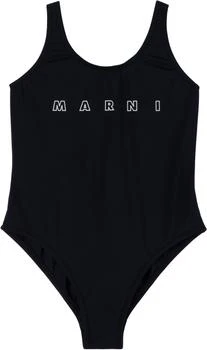Marni | Kids Black Printed-Logo Swimsuit,商家SSENSE HK,价格¥573