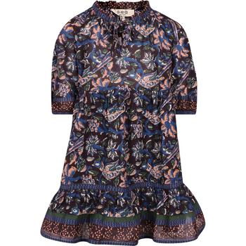 推荐Noah floral print dress with ruffle neck and ties in navy商品