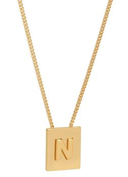 celine项链真假, Celine | Alphabet金色饰面字母N黄铜项链商品图片 