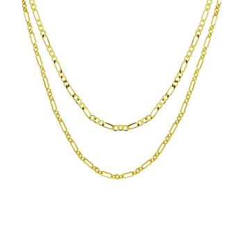 商品Double Strand Fashion Chain Necklace, Gold Plate 16+2" extender图片