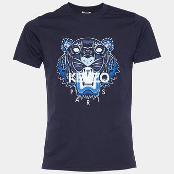 kenzo polo真假, [二手商品] Kenzo | Kenzo Midnight Blue Cotton Knit Tiger Print T-Shirt S商品图片 8.5折