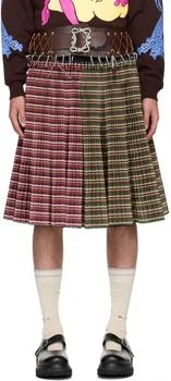 CHOPOVA LOWENA | Red & Green June Knee Carabiner Skirt,商家Ssense US,价格¥6263