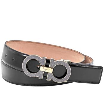 女装菲拉格慕腰带, Salvatore Ferragamo | Ferragamo Adjustable Gancini Belt In Black Calfskin Leather商品图片 5.2折