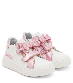 商品MONNALISA | Baby bow-detail leather sneakers,商家MyTheresa,价格¥583图片
