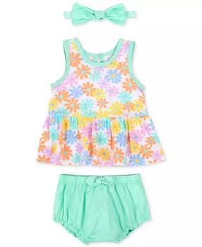 Baby Essentials | Baby Girls Flower-Print Top, Bloomer and Headband, 3 Piece Set,商家Macy's,价格¥97