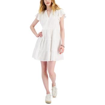 推荐Women's Flutter-Sleeve Eyelet Dress, Created for Macy's商品
