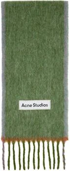 Acne Studios | Green Wool Mohair Scarf 独家减免邮费
