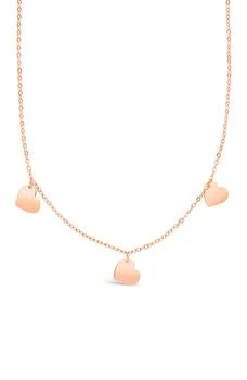 Sterling Forever | 14K Rose Gold Plated Sterling Silver Heart Charm Necklace 2.6折, 独家减免邮费