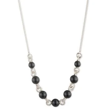Givenchy | Silver-Tone Black Imitation-Pearl Crystal Frontal Necklace, 16" + 3" extender 4.9折×额外8折, 额外八折