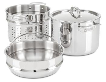 商品Viking | Viking 3-Ply Pasta Pot Multicooker With Steamer, Stainless Steel,商家Premium Outlets,价格¥2265图片