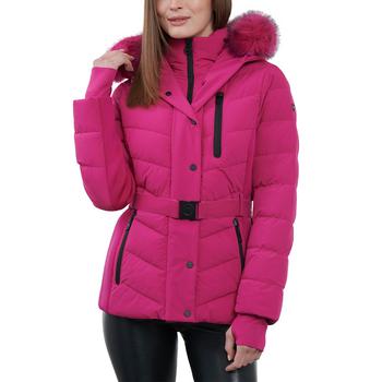 商品Michael Kors | Women's Belted Faux-Fur-Trim Hooded Puffer Coat,商家Macy's,价格¥2151图片