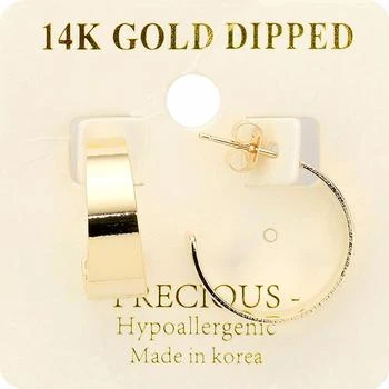 FASHNZFAB | 14K Gold Dipped Metal Hoop Earrings - Gold,商家Premium Outlets,价格¥193