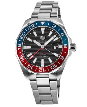 推荐Tag Heuer Aquaracer 300M Automatic GMT Pepsi Bezel Steel Men's Watch WAY201F.BA0927商品