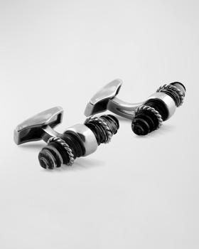 商品Men's Spiral Capsule Cufflinks with Spinel图片