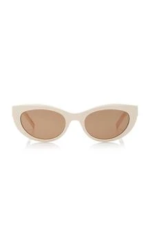 推荐Saint Laurent - YSL Cat-Eye Acetate Sunglasses - White - OS - Moda Operandi商品