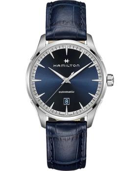 Hamilton | Hamilton Jazzmaster Auto Blue Dial Leather Strap Men's Watch H32475640商品图片,6.3折