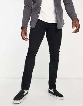 推荐AllSaints cigarette skinny jeans in jet black商品