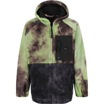 monster, Munster | Color block tie dye fleece jacket in green and dark grey商品图片 4.5折×额外7.5折, 额外七五折