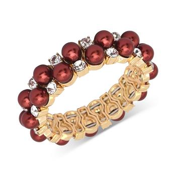 商品Gold-Tone Crystal & Colored Imitation Pearl Stretch Bracelet, Created for Macy's,商家Macy's,价格¥252图片