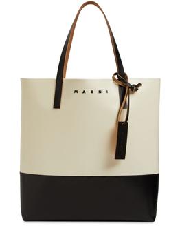 product Color Block Tech & Leather Tote Bag image