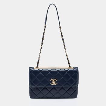 chanel包, [二手商品] Chanel | Chanel Navy Blue Quilted Leather Trendy CC Flap Bag商品图片 8.7折, 满1件减$100, 满减