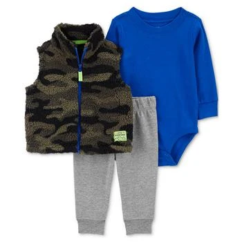 Carter's | Baby Boys 3-Pc. Camouflage Full-Zip Fleece Vest, Long-Sleeve Bodysuit & Solid Pants Set 3.4折