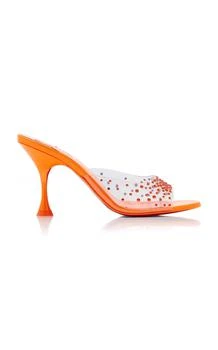 推荐Christian Louboutin - Degramule 85mm Crystal-Embellished PVC Mules - Orange - IT 37 - Moda Operandi商品