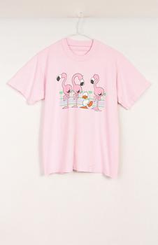 推荐Upcycled Pink Flamingo T-Shirt商品