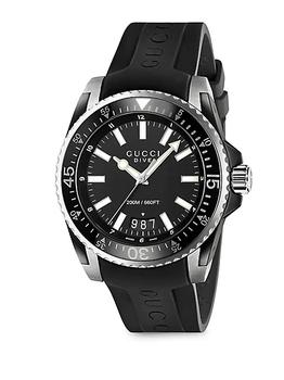 推荐Gucci Dive Stainless Steel Rubber Band Watch商品