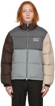 商品SSENSE Exclusive Grey & Brown Down Observer Puffer Jacket图片