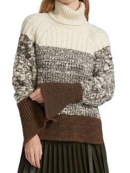 3.1 Phillip Lim | Chunky Striped Turtleneck Sweater商品图片,4折, 满$150享7.5折, 满折