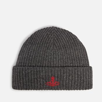 推荐Vivienne Westwood Logo-Embroidered Ribbed Wool Beanie商品