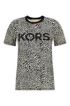 推荐Michael Michael Kors Leopard-Printed Crewneck T-Shirt商品