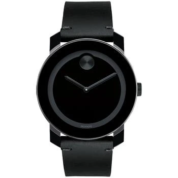 推��荐Men's Swiss Bold Black Leather Strap Watch 42mm 3600306商品