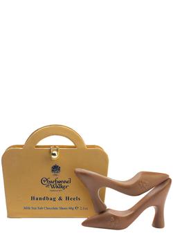 Charbonnel et Walker | Gold Handbag & Milk Sea Salt Caramel Chocolate Heels 60g商品图片,