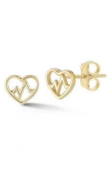 Ember Fine Jewelry | 14K Gold Heartbeat Stud Earrings,商家Nordstrom Rack,价格¥1660