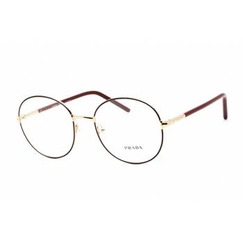 Prada | Prada Women's Eyeglasses - Round Pale Gold/Bordeaux Metal Frame | 0PR 55WV 09P1O1 4.9折×额外9折x额外9.5折, 独家减免邮费, 额外九折, 额外九五折